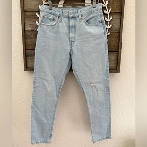 Levi’s 501S light wash‎ cotton distressed denim jeans size 29